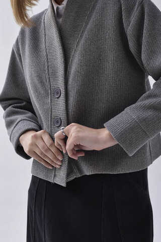Textured Stripe Jacket Grey - 7