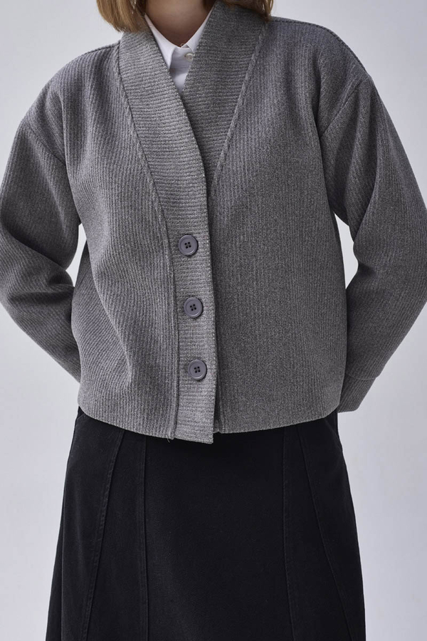 Textured Stripe Jacket Grey - 8