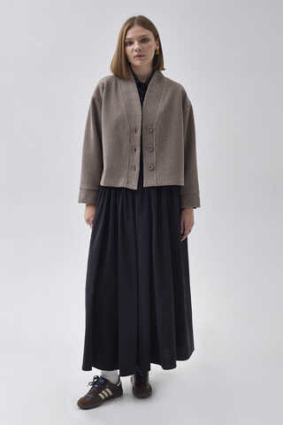 Textured Stripe Jacket Mink (1)