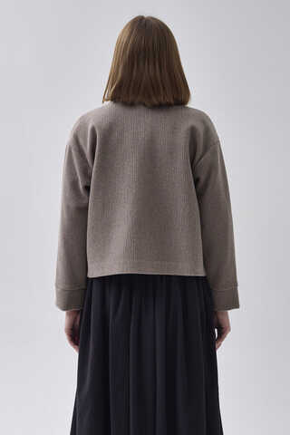 Textured Stripe Jacket Mink - 6