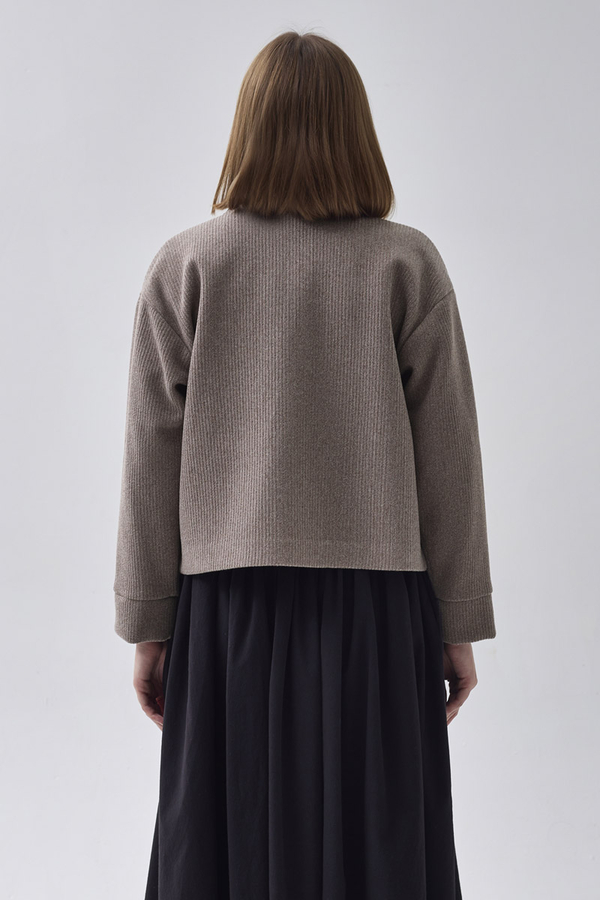 Textured Stripe Jacket Mink - 6