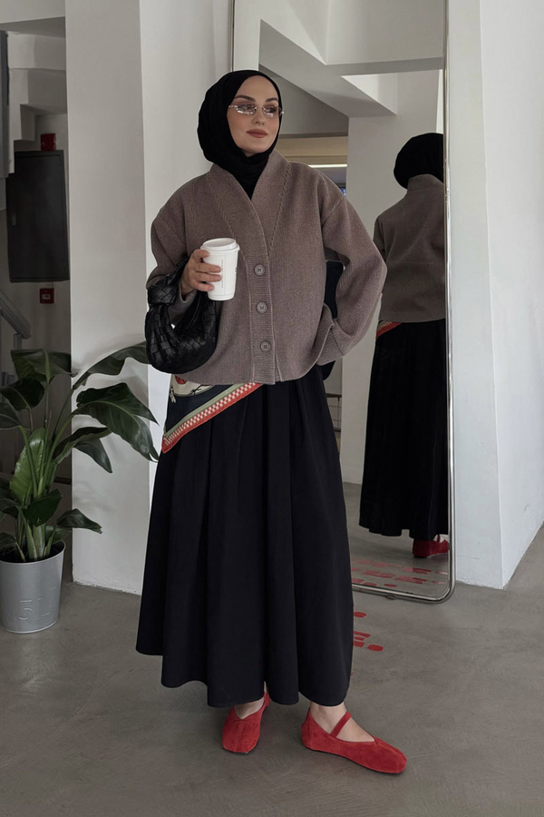 Textured Stripe Jacket Mink - 1