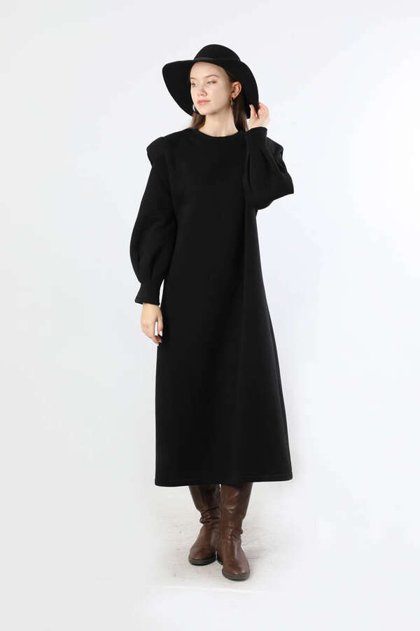 Three Drawstring Dress Black - 1