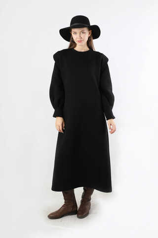 Three Drawstring Dress Black - 5