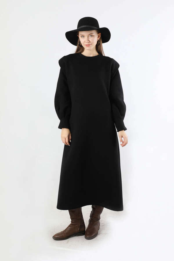 Three Drawstring Dress Black - 5