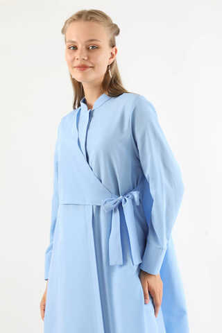 Tie Detailed Tunic Baby Blue - 2