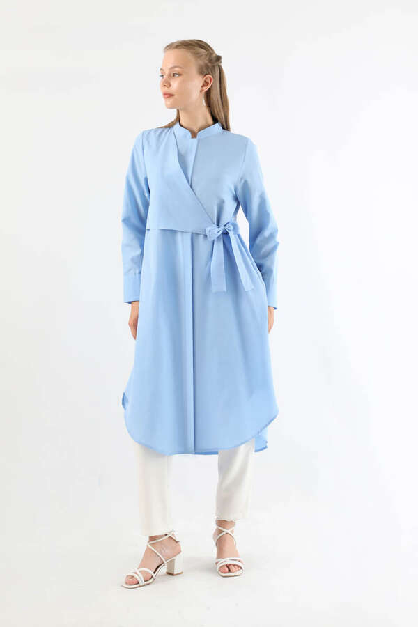 Tie Detailed Tunic Baby Blue - 3