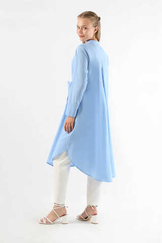 Tie Detailed Tunic Baby Blue - 5