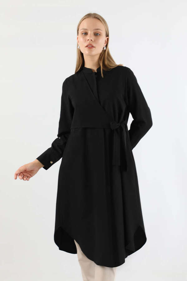 Tie Detailed Tunic Black - 3