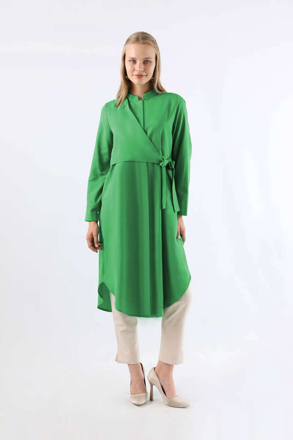 Tie Detailed Tunic Pistachio Green - 1