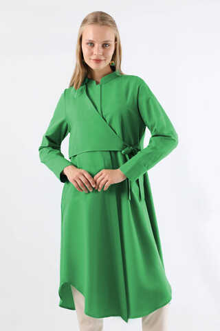 Tie Detailed Tunic Pistachio Green - 2