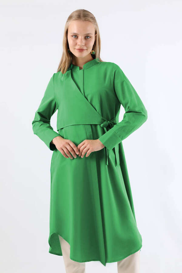 Tie Detailed Tunic Pistachio Green - 2