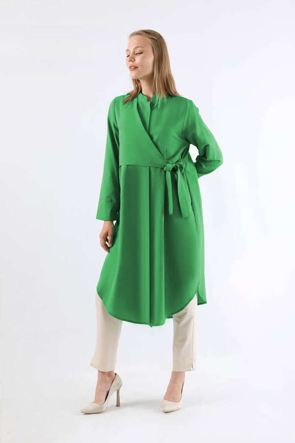Tie Detailed Tunic Pistachio Green - 3