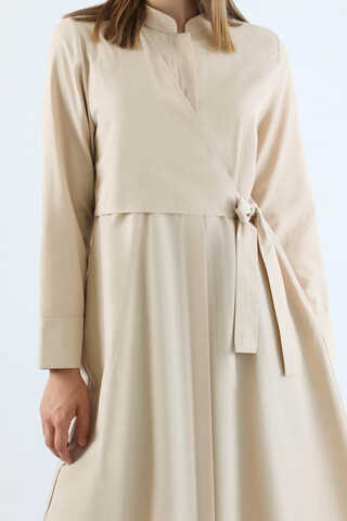 Tie Detailed Tunic Stone - 4