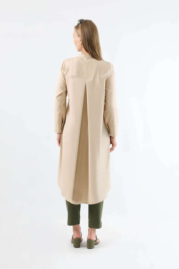 Tie Detailed Tunic Stone - 5