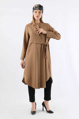 Tie Detailed Tunic Tan - 3