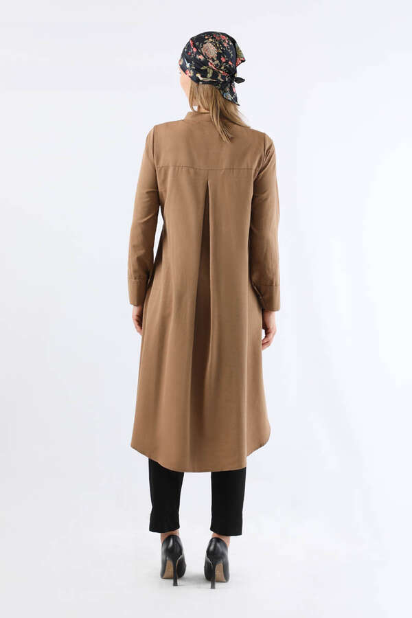 Tie Detailed Tunic Tan - 5