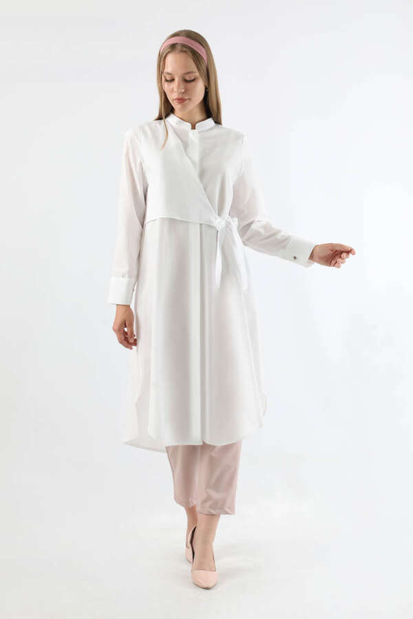 Tie Detailed Tunic White - 1
