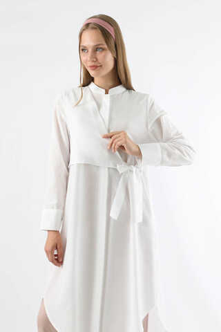 Tie Detailed Tunic White - 2