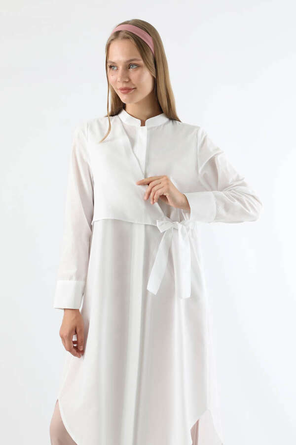 Tie Detailed Tunic White - 2