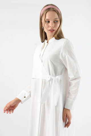 Tie Detailed Tunic White - 4