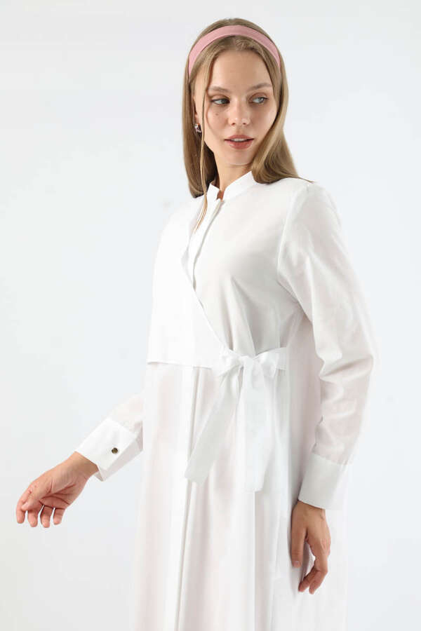 Tie Detailed Tunic White - 4