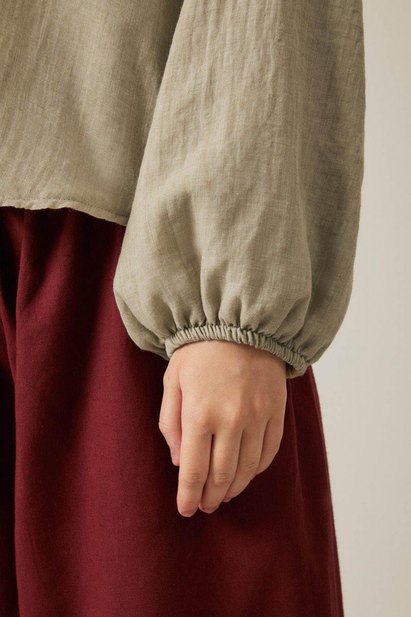 Tie Front Voile Shirt Stone - 12