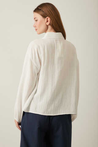 Tie Front Voile Shirt White - 19