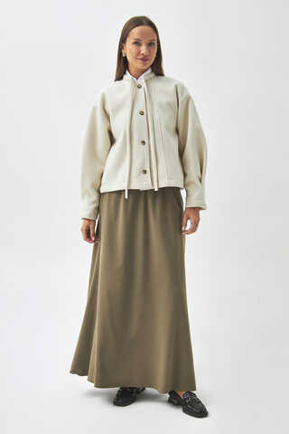 Tie Neck Short Jacket Ecru - 4