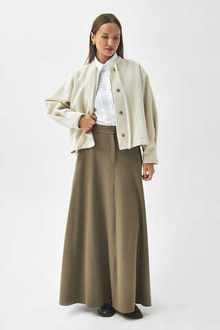 Tie Neck Short Jacket Ecru - 8