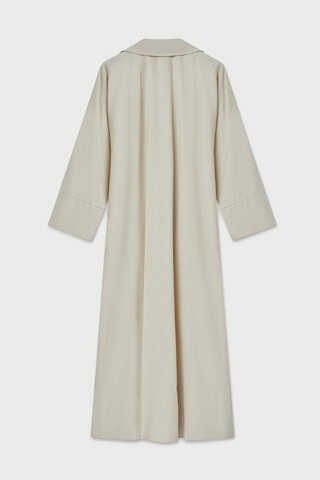 Tie-Waist Linen Trench Coat Stone - 5