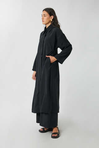 Tie-Waist Long Tunic Set Black - 3