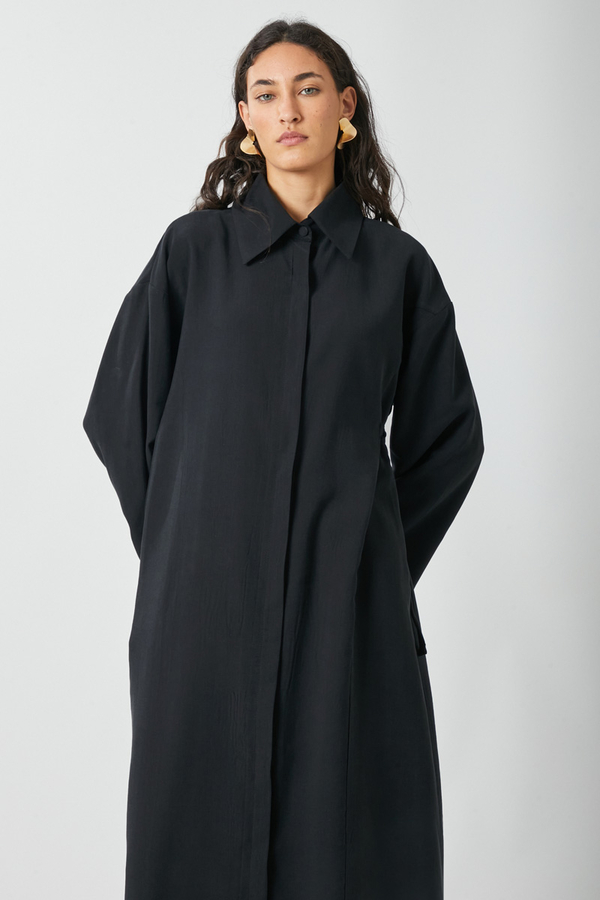 Tie-Waist Long Tunic Set Black - 4