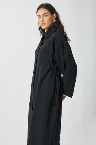 Tie-Waist Long Tunic Set Black - 5