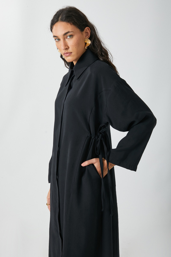 Tie-Waist Long Tunic Set Black - 8