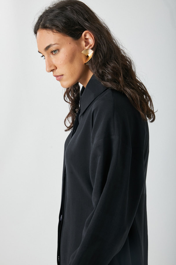 Tie-Waist Long Tunic Set Black - 11