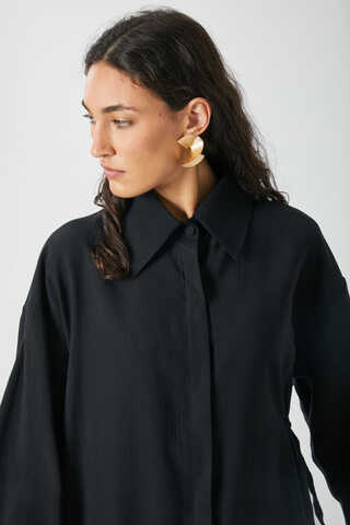 Tie-Waist Long Tunic Set Black - 12