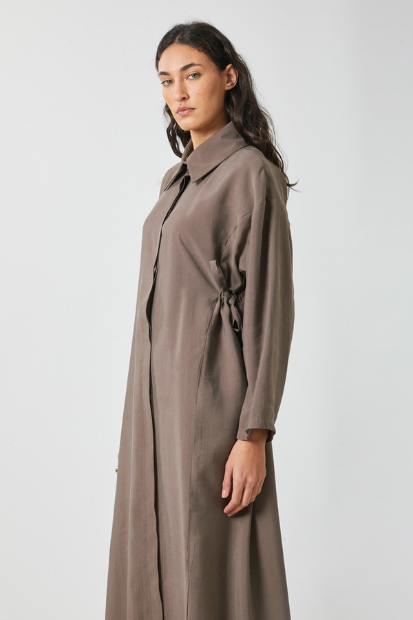 Tie-Waist Long Tunic Set Brown - 8