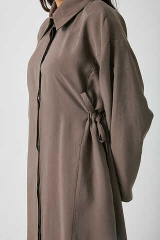 Tie-Waist Long Tunic Set Brown - 9