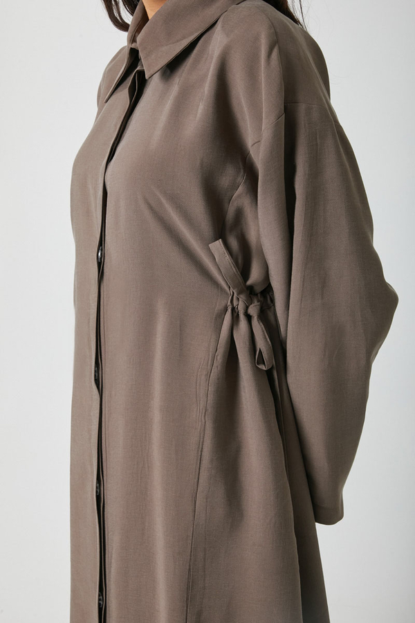 Tie-Waist Long Tunic Set Brown - 9