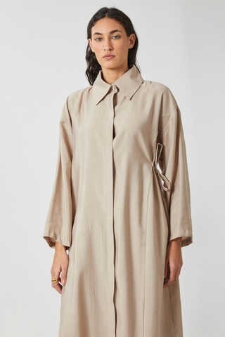 Tie-Waist Long Tunic Set Stone - 5