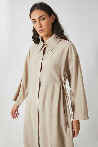 Tie-Waist Long Tunic Set Stone - 7