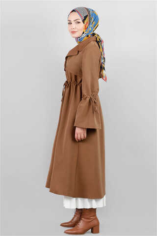 Tie Waist Trench Brown - 3