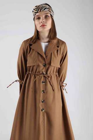 Tie Waist Trench Tan - 4