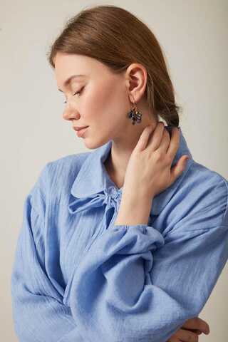 Tied Voile Shirt Baby Blue - 6