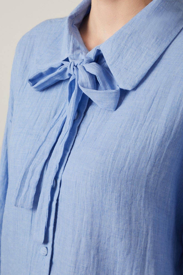 Tied Voile Shirt Baby Blue - 5
