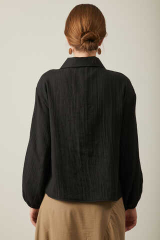Tied Voile Shirt Black - 10