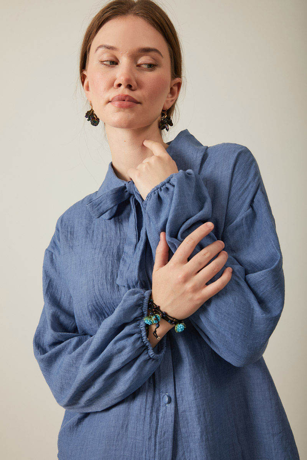 Tied Voile Shirt Indigo - 5