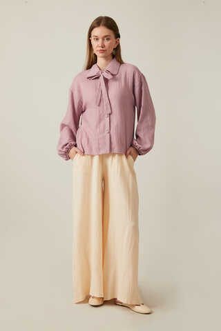 Tied Voile Shirt Powder - 1