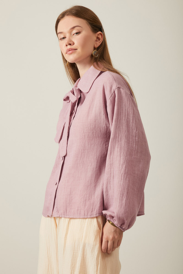 Tied Voile Shirt Powder - 3